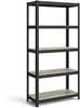 Reguleeritav hoiuriiul Songmics, 5 riiuliplaati, 40 x 90 x 180 cm, hall/must