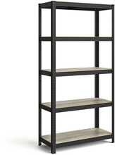 Reguleeritav hoiuriiul Songmics, 5 riiuliplaati, 40 x 90 x 180 cm, hall/must