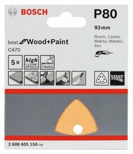 Lihvpaber Bosch C470, 93 mm, K80, 5 tk