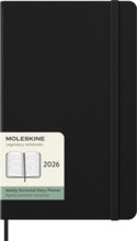 Kalendermärkmik Moleskine 2026, 13 x 21 cm, nädal, kõvad kaaned, must