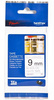 Etiketilint Brother TZe-N221, 9 mm, must valgel, lamineerimata