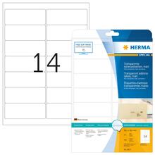 Aadressisildid Herma 8671, A4, 99.1 x 38.1 mm, läbipaistev, matt, 350 tk