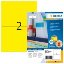 Isekleepuv etikett HERMA 4565, A4, 199.6 x 143.5 mm, kollane, 200 tk
