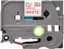 Etiketilint Brother TZe-252, 8 m, 24 mm, punane valgel