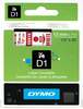 Etiketilint DYMO D1 45015, 12 mm x 7 m, punane valgel