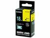 Etiketilint Casio XR-18YW1, 18 mm, must trükk, kollane taust, 8 m