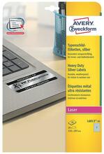 Kleebisetiketid Avery Zweckform A4, 210 x 297 mm, hõbedased, 20 lehte