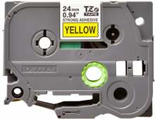 Etiketilint Brother TZe-S651, 24 mm, must kollasel, 8 m