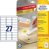 Avery Zweckform eemaldatavad kleebisetiketid, A4, 63.5 x 29.6 mm, 27 etiketti lehel, 25 lehte