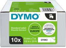 Lint Dymo D1 S0720680, 9 mm x 7 m, must valgel, 10 tk