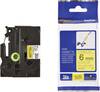 Etiketilint Brother TZe-FX611, 6 mm, must kollasel, 8 m