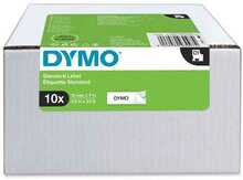 Lint Dymo S0720530 D1, 12 mm x 7 m, valge musta tekstiga, 10 tk