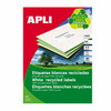 Isekleepuvad etiketid APLI, A4, 210 x 297 mm, valge, 100 lehte