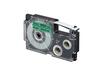 Kleeplint Casio XR-9GN1, 9 mm, 8 m, must/roheline
