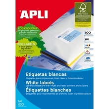Isekleepuvad etiketid Apli 581282, A4, 48.5 x 16.9 mm, 100 lehte, valge