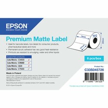Etiketid Epson Premium Matte C33S045726, 76 x 127 mm, valge