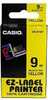 Kleebitav etiketilint Casio XR-9YW, 9 mm, must/kollane