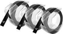 Etiketilint Dymo Embossing Tape S0847730, 9 mm x 3 m, 3 tk, must