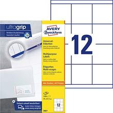Isekleepuvad etiketid Avery Zwerckform, A4, 70 x 67.7 mm, 12 etiketti lehel, 100 lehte, valge