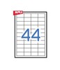 Isekleepuvad etiketid Apli, A4, 48.5 x 25.4 mm, 100 lehte, valge, 44 etiketti lehel