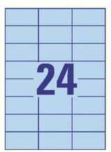 Kleebisetiketid Avery Zweckform 3449, A4, 70 x 37 mm, sinine, 100 lehte, 24 etiketti lehel