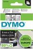 Dymo D1 teip 40913, 9 mm x 7 m, must valgel