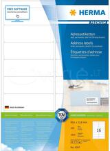 Aadressisildid HERMA 4267, A4, valge, isekleepuv, 1600 tk