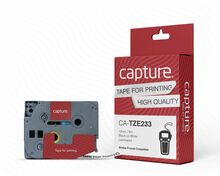 Markeerimisteip Capture CA-TZE233, 12 mm x 8 m, sinine/valge
