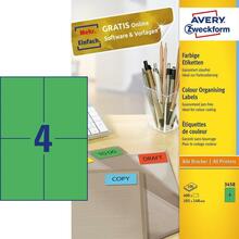 Isekleepuvad etiketid Avery Zweckform, 105 x 148 mm, 100 lehte, roheline