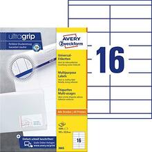 Kleebisetiketid Avery Zweckform, A4, 105 x 33.8 mm, 16 etiketti lehel, 100 lehte, valge
