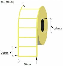 Isekleepuvad etiketid TECHNOINFORM, 58 x 30 mm, 900 tk, valge