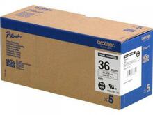 Etiketilint Brother HGE151V5, 36 mm, must valgel