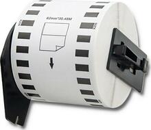 Etiketirull Qoltec Tape for Brother DK-22205, 62 mm x 30.48 m, valge/must, käepidemega