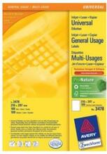 Kleebisetiketid Avery Zweckform 3478, 210 x 297 mm, 100 tk