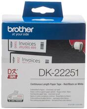 Kleepuv etiketikassett Brother DK22251, 62 mm, must/punane