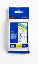 Etiketilint Brother TZ-E211, 6 mm x 8 m, must valgel
