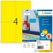 Etiketid HERMA 4396, A4, 105 x 148 mm, kollane, 400 tk