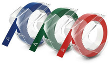 Etiketilint Dymo Embossing Tape S0847750, 9 mm, 3 m, punane/sinine/must, 3 tk