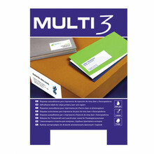 Isekleepuvad etiketid MULTI 3, A4, 63.5 x 38.1 mm, 100 lehte, valge