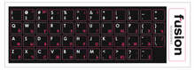 Kleebised klaviatuurile Fusion Accessories Laminated Stickers RU/ENG, must/punane