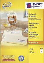Isekleepuvad etiketid Avery Zweckform, A4, 200 x 297 mm, 1 etikett lehel, 100 lehte, valge