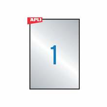 Kleebisetiketid Apli, A4, 210 x 297 mm, hõbedased, 20 lehte