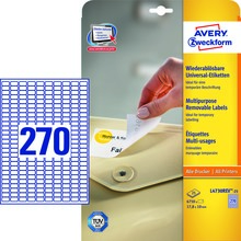 Kleebisetiketid Avery Zweckform, A4, 17.8 x 10 mm, 270 etiketti, 25 lehte