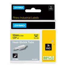 Termokahanev toru DYMO Rhino 18056, 12 mm x 1.5 m, must kollasel