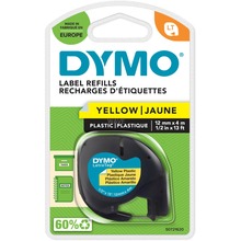 Plastiklint DYMO LetraTag S0721620, 12 mm x 4 m, kollane