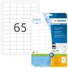 Aadressisildid HERMA Premium A4, 38.1 x 21.2 mm, valged, 1625 tk