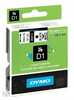 Etiketilint Dymo D1 45013, 12 mm x 7 m, must valgel