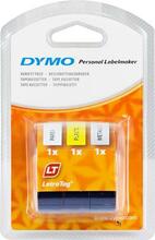 Etiketilint DYMO LetraTag S0721800, 12 mm x 4 m, 3 rulli, erinevad värvid