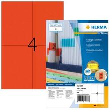 Etiketid HERMA 4397, A4, 105 x 148 mm, punane, 400 tk