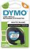 Plastiklint Dymo LetraTag 12 mm x 4 m, must valgel, 10 tk